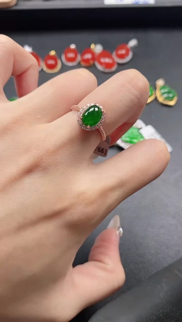 银S925镶嵌戒指翡翠51511