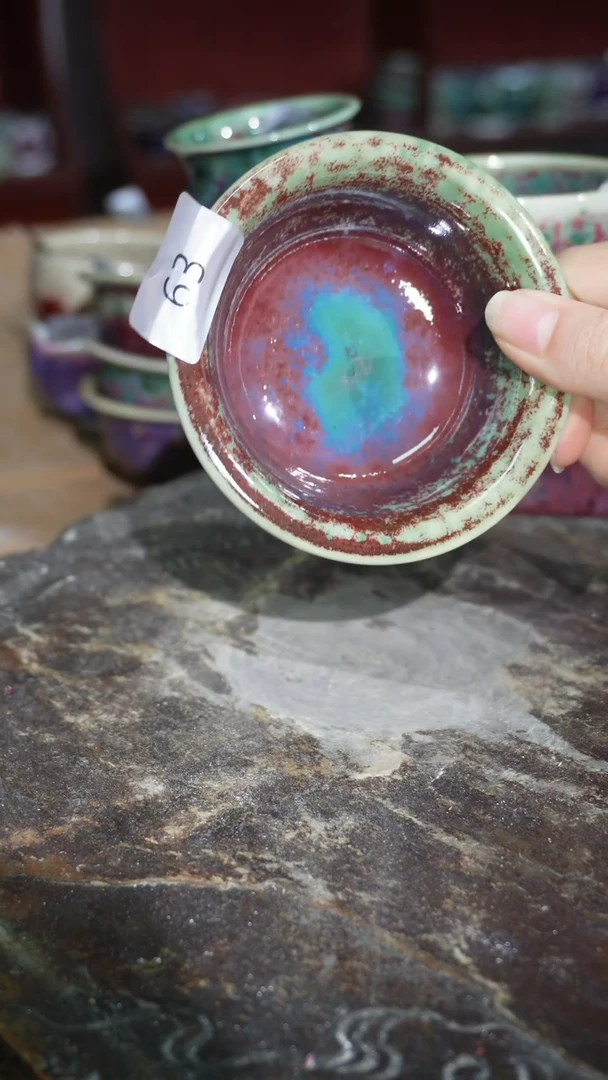 摆件陶精品窑变钧瓷茶器