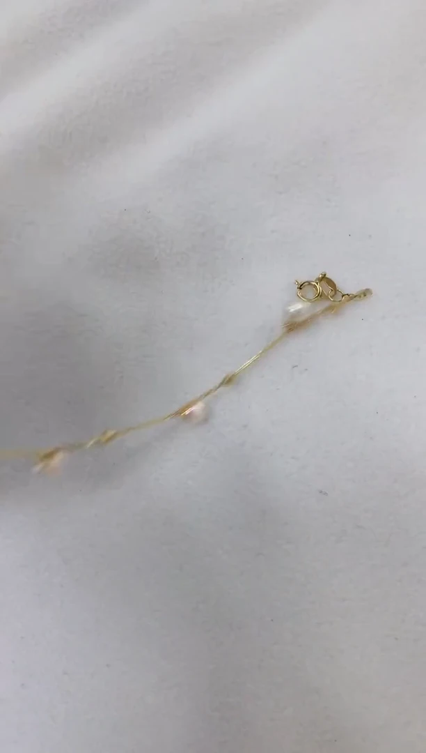 海水珍珠18K金镶嵌手绳满天星手链4-4.5