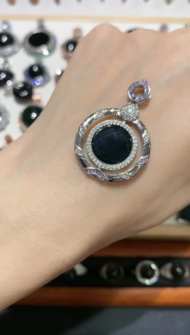 翡翠银S925镶嵌吊坠(不含链)14多人多样性随机发货1件