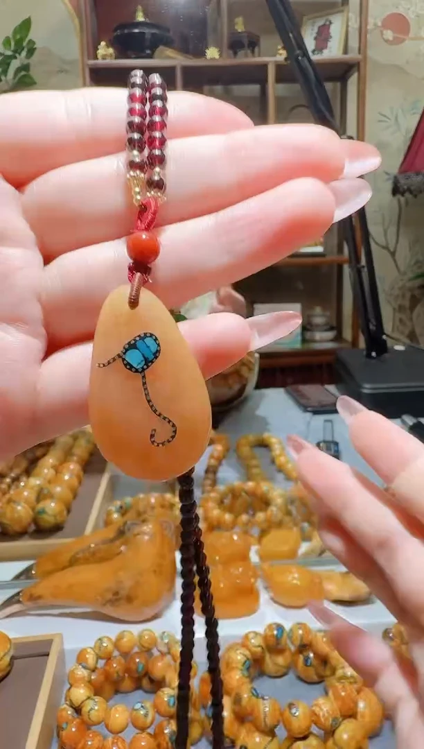 蜜蜡颈饰未镶嵌9327天然蜜蜡珠宝奇石全都保真