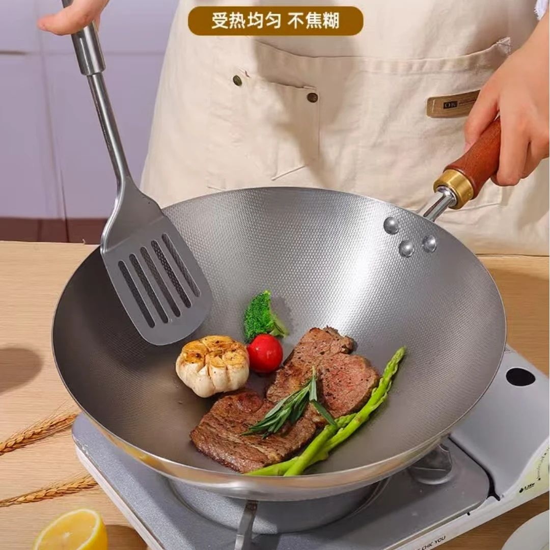 超轻钛爆炒锅，煎锅汤锅适合燃气灶电磁炉 圆底炒锅34cm