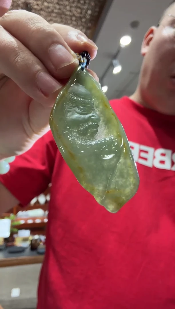 未镶嵌挂件翡翠A货翡翠孤品国雕谢林工