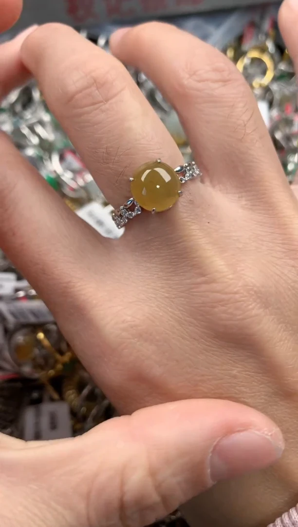 银S925镶嵌戒指翡翠666   4