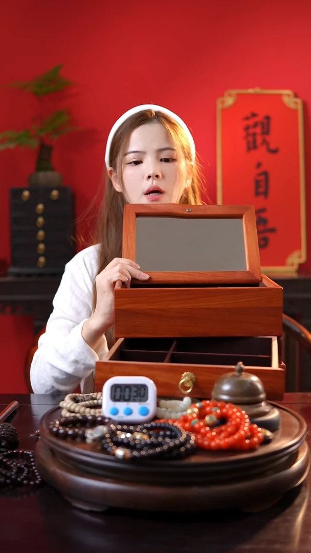 红酸枝木类二层首饰盒#1116