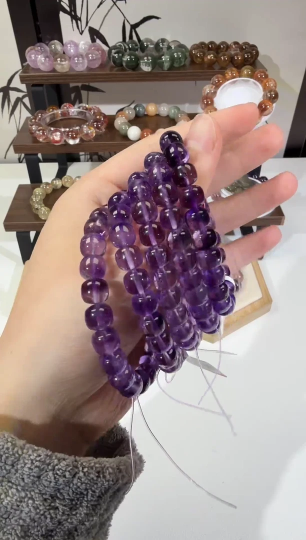 未镶嵌手串水晶SJ-75老型珠紫超七多样性发其一
