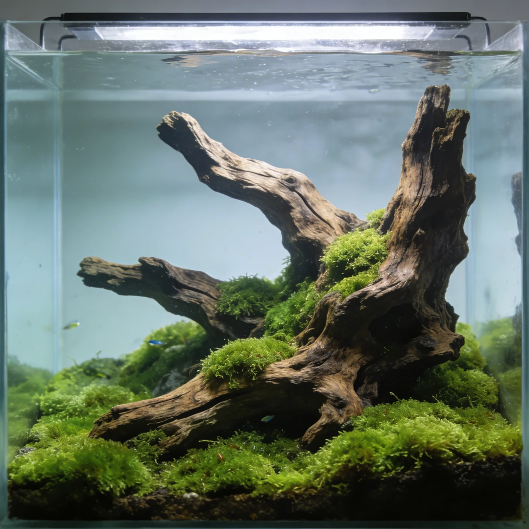 【一物一拍以直播间介绍为准】鱼缸紫柚木树桩飘枝沉木造景一木成景