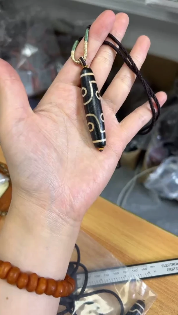 玛瑙/玉髓项链未镶嵌孤品鸭黄七眼玛瑙珠吊坠[0445]