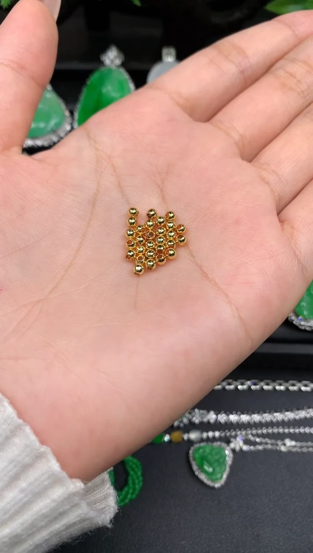18K金镶嵌散珠翡翠ㅤ*ㅤ金珠子