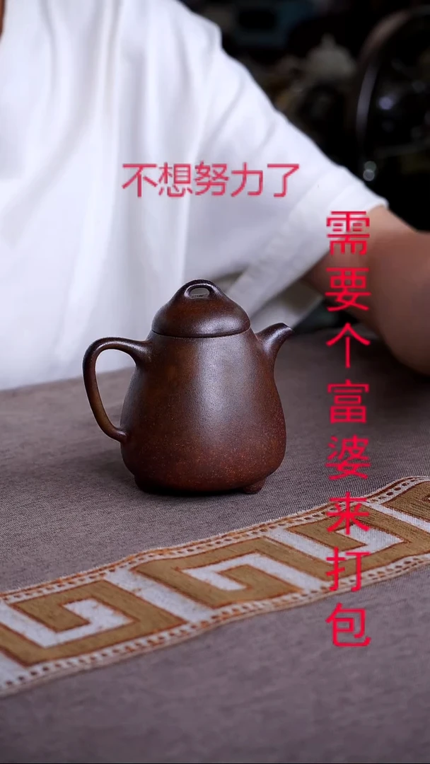 紫砂茶壶宜兴紫砂柴烧力飒飒