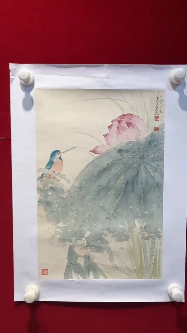 国画Y-王老师绘画作品-1.3平尺沒骨花鸟(带中国画学会证书）