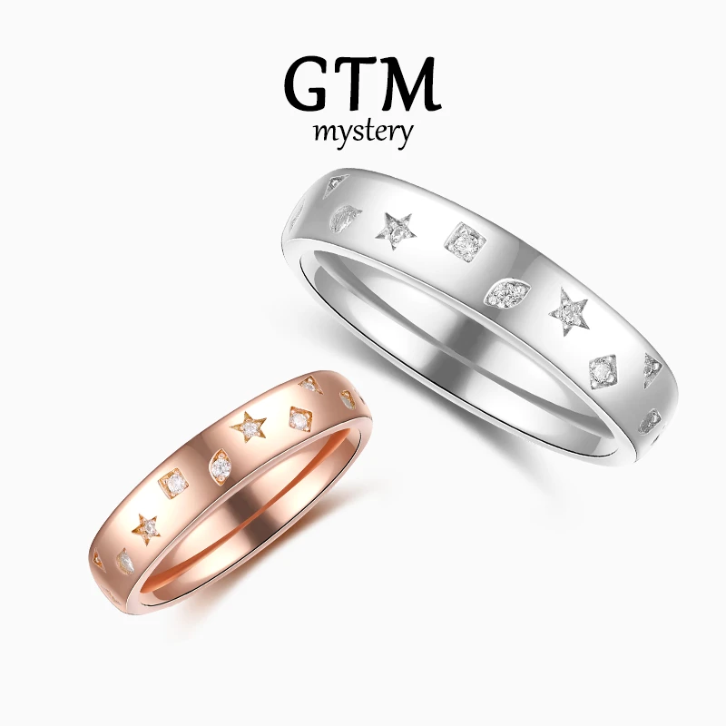 925银合成锆石戒指 GTM星空情侣戒指纯银指环轻奢高级感饰品新款