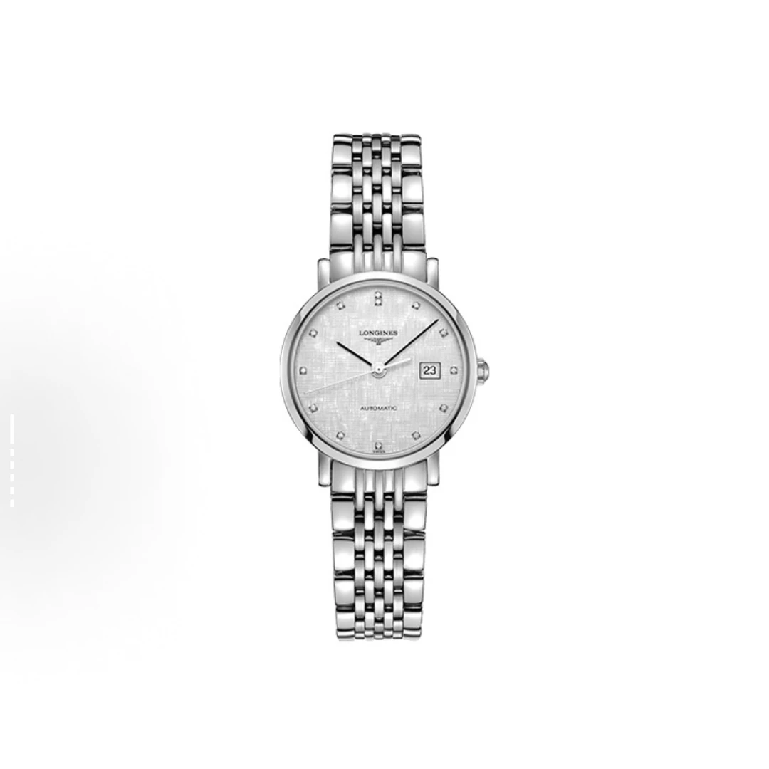 99新 Longines/浪琴 博雅系列/刻钻白盘/机械/25.5MM公价18200