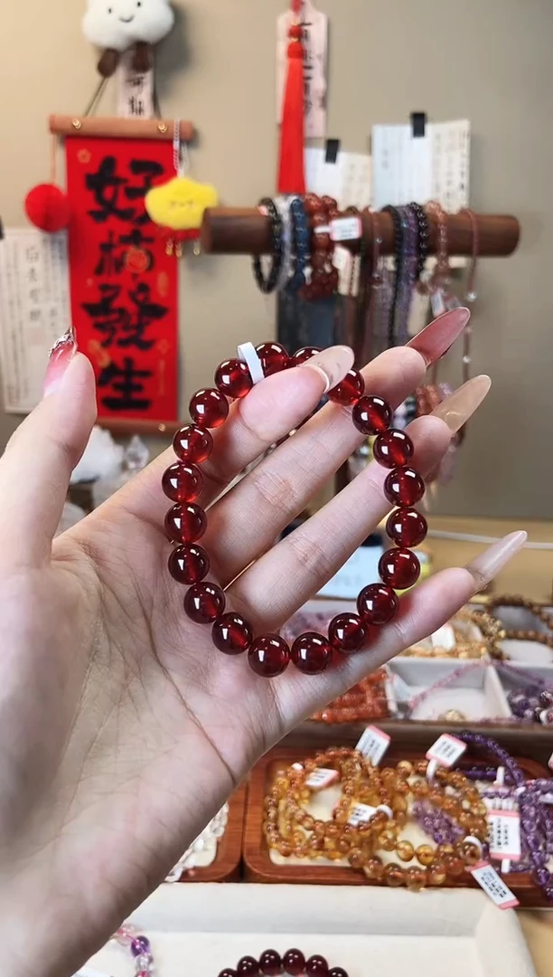【闪购商品】石榴石手链未镶嵌石榴石10mm