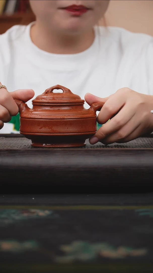 茶壶紫砂沉香泥 双线竹鼓