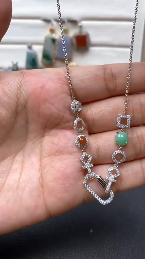 银S925镶嵌戒指翡翠1