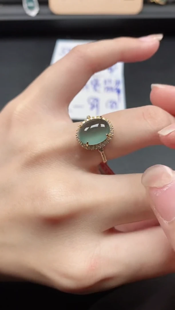 翡翠戒指银S925镶嵌51511