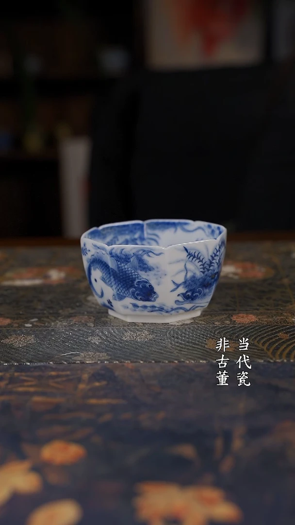 望月怀古鱼藻八方杯
