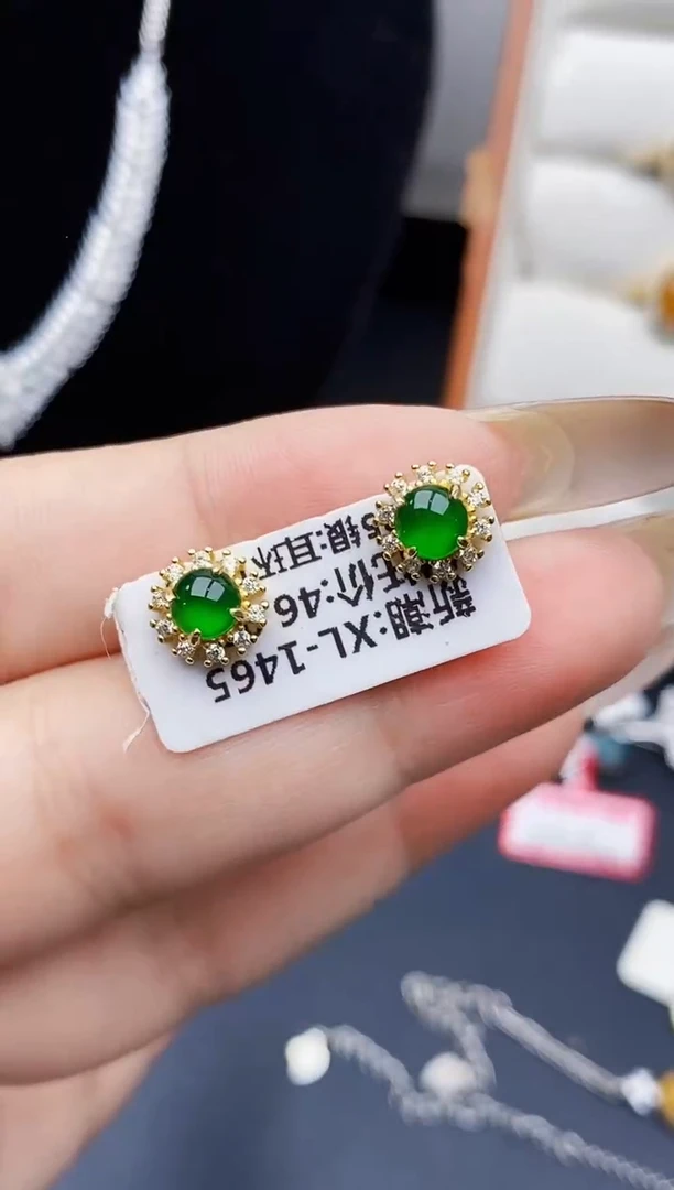 银S925镶嵌戒指翡翠0288