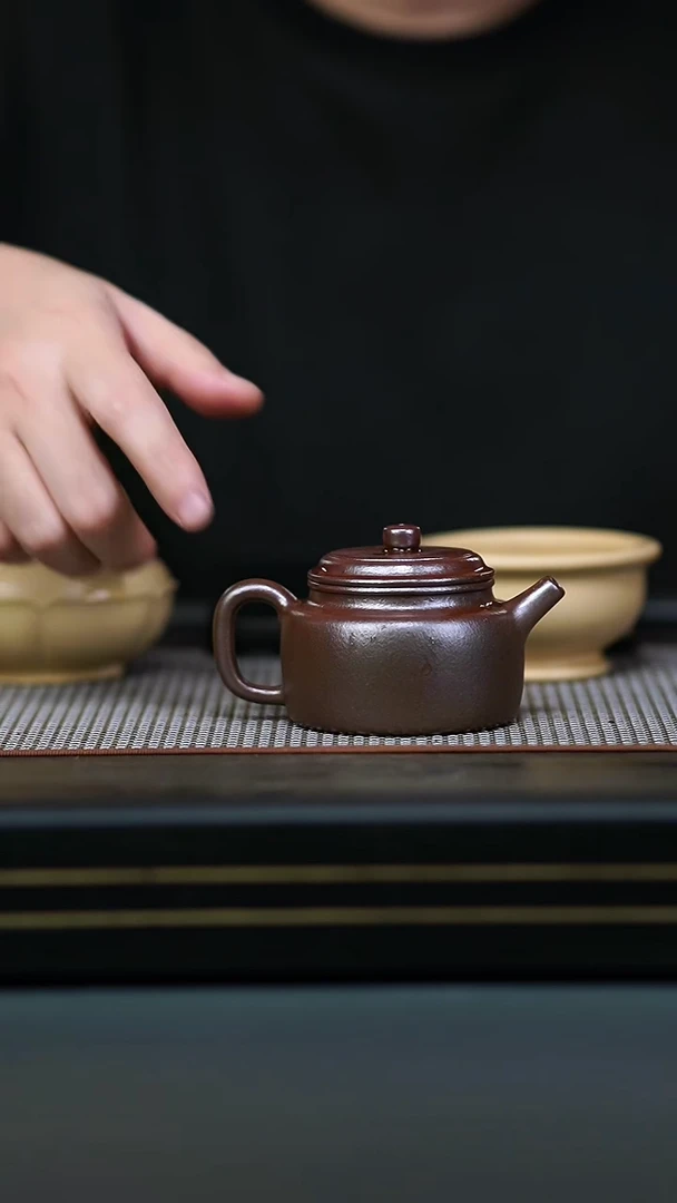 茶壶紫砂全手朱泥柴烧德钟150cc
