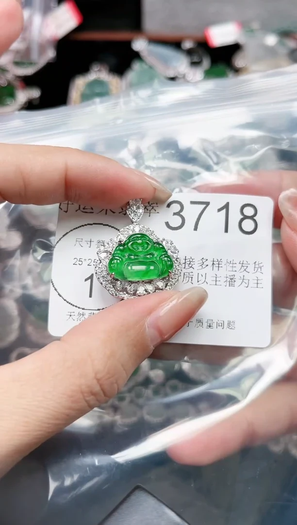 【闪购商品】翡翠颈饰未镶嵌3718赠皮绳