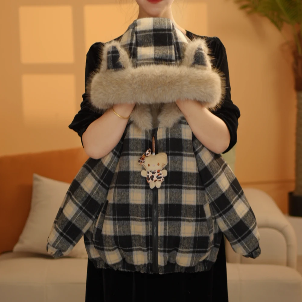 女童冬季2025新款韩版连帽加厚外套测8