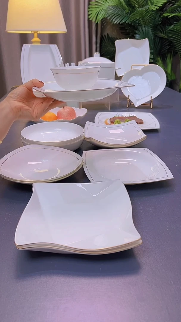 45%以上骨粉骨瓷8英寸天元贵龙三角窝盘折纸盘各2个（到手10个盘）