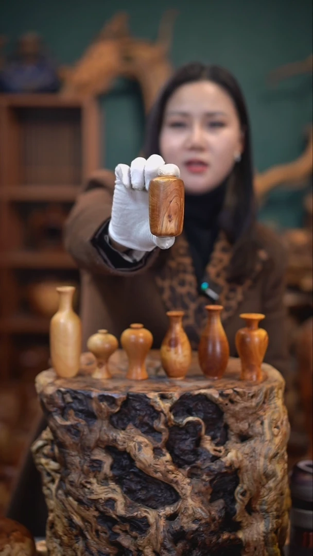 【闪购商品】枣木崖柏手工艺品小花器