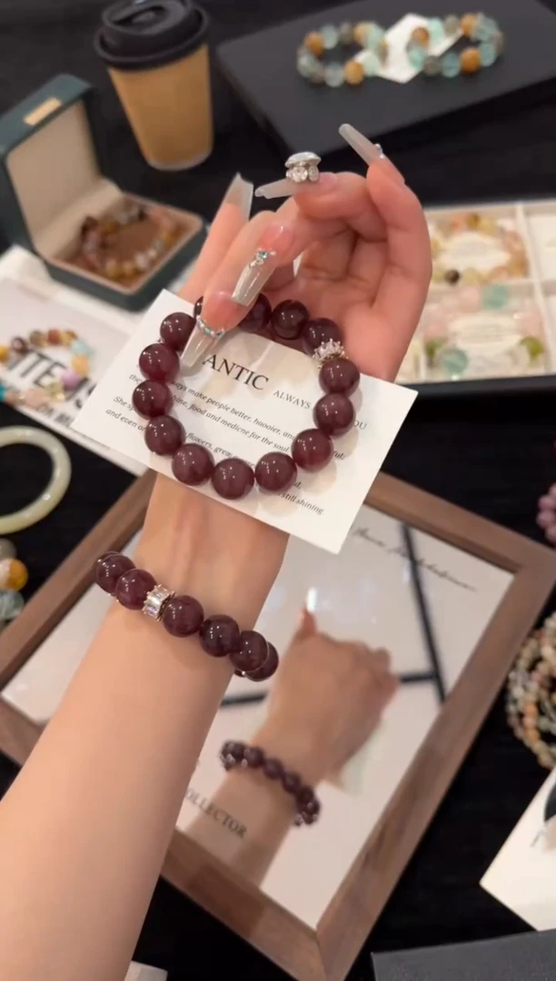 合金手链水晶星光草莓晶x2927