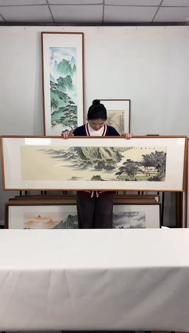 国画手绘*山水*52*172cm