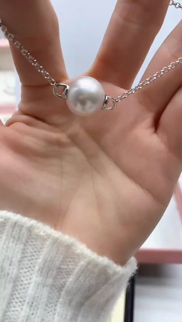 银S925镶嵌手链淡水珍珠1