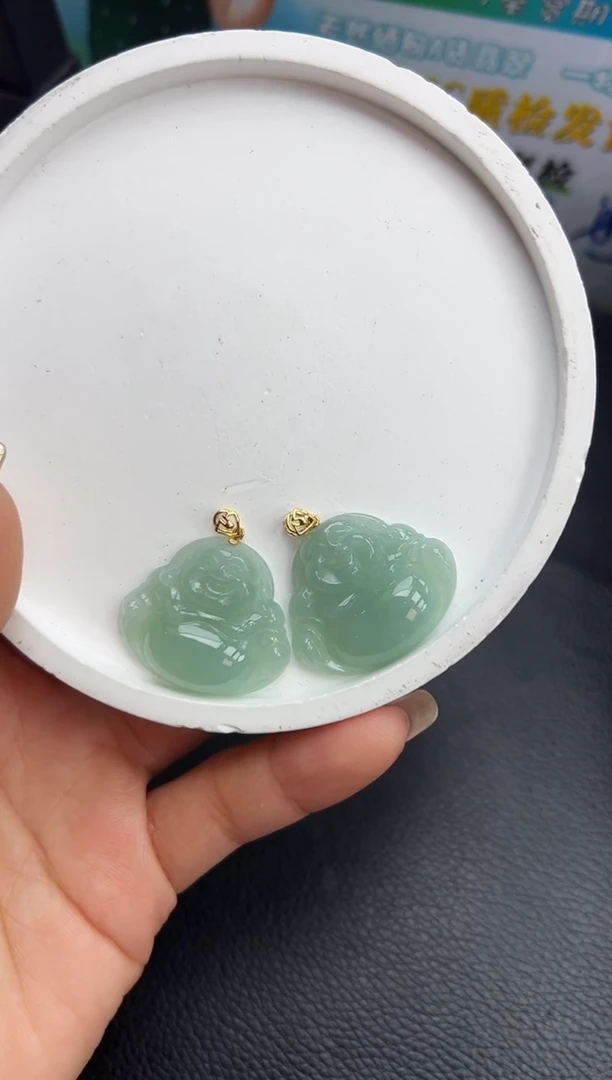 【闪购商品】翡翠颈饰18K金镶嵌YM839-14 佛公多样性发一