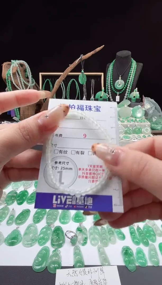吊坠(不含链)未镶嵌石英质玉（非洲翠）11.53手串