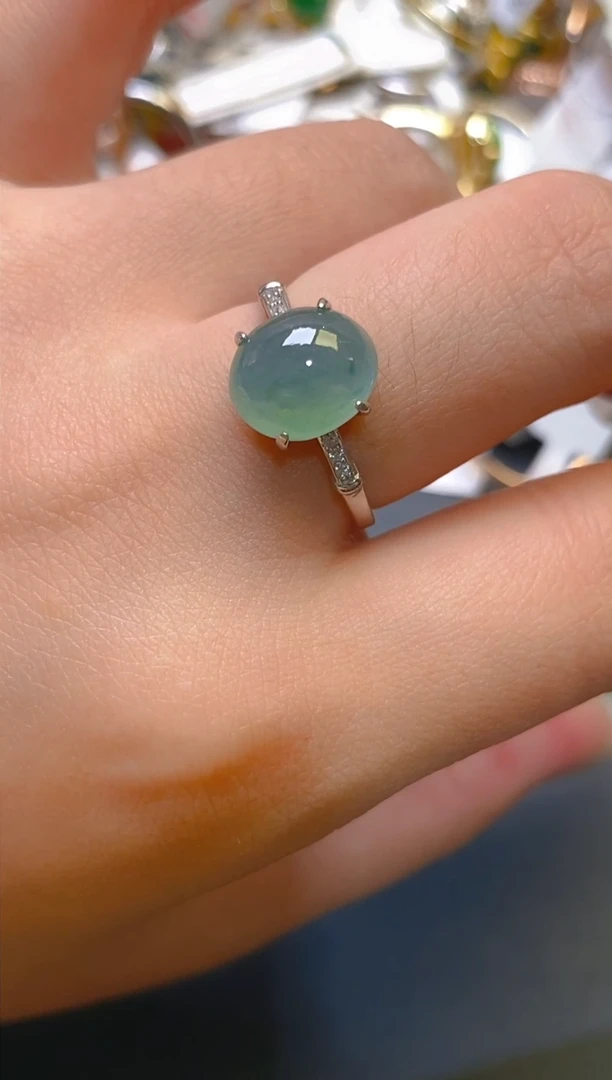 【闪购商品】翡翠耳饰银S925镶嵌天然A货翡翠1