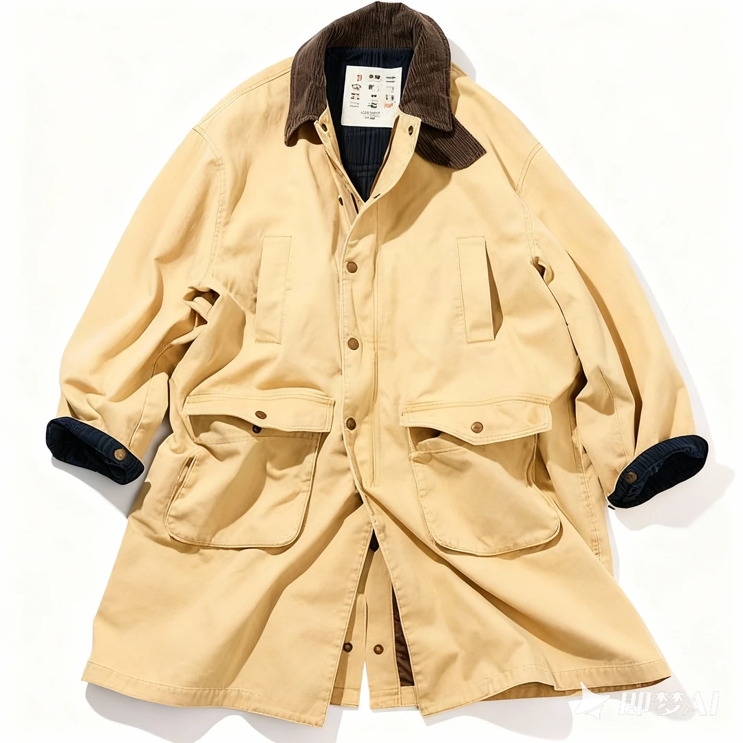 【外套】NA家-JP日本海外25新款风衣外套男款复古做旧高级感00289WT