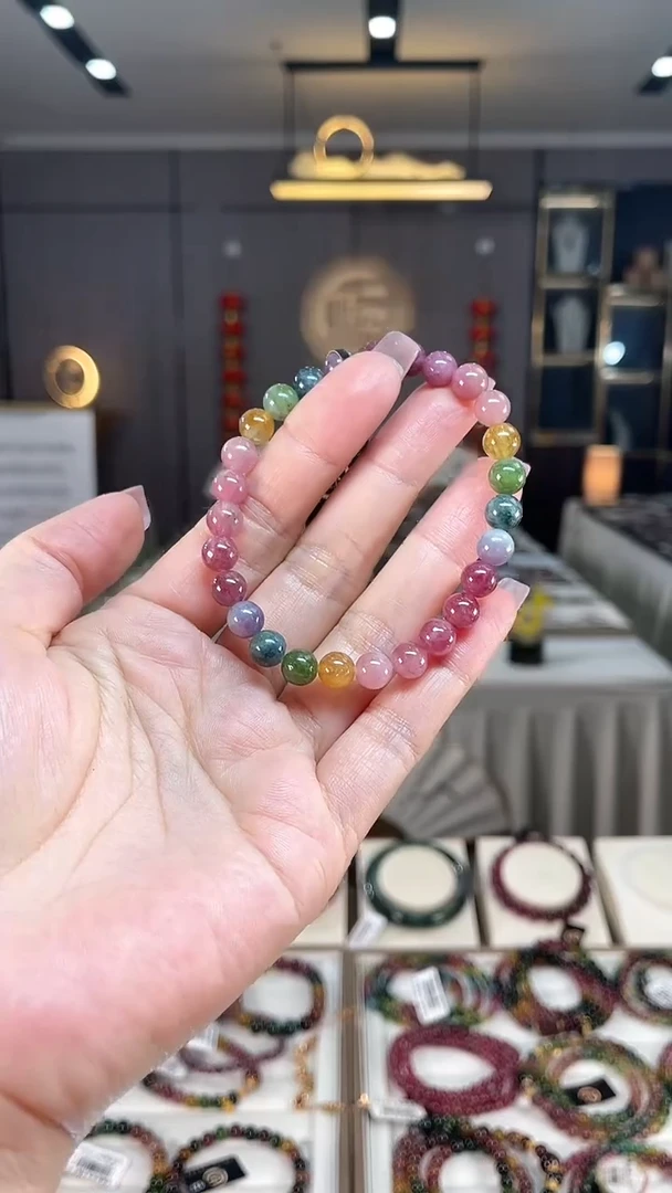 未镶嵌老矿碧玺单圈手串7mm+碧玺hon多样性发一条