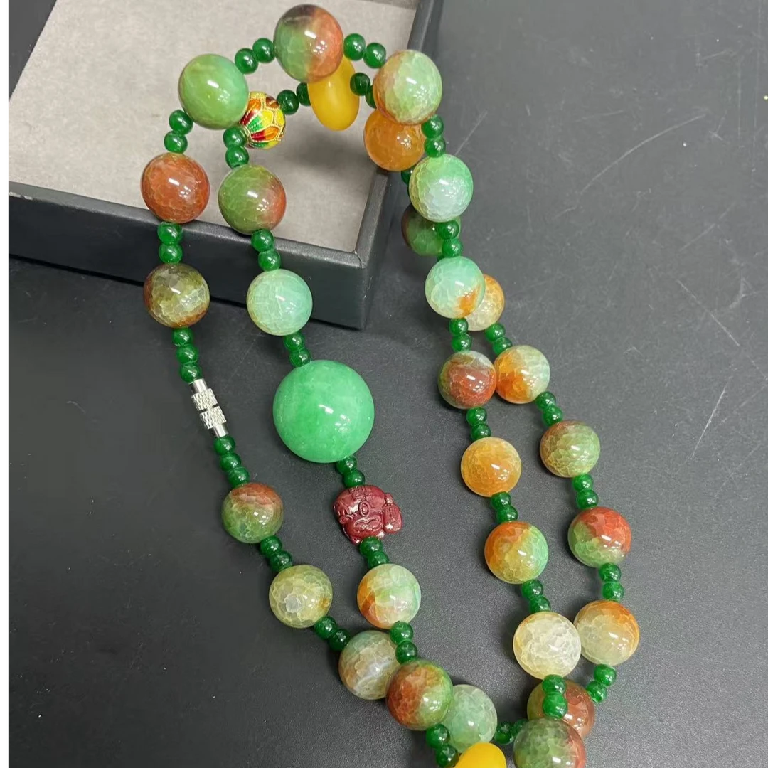 【小杰推荐】莺歌绿龙鳞纹圆珠项链（多样性发其一）10792