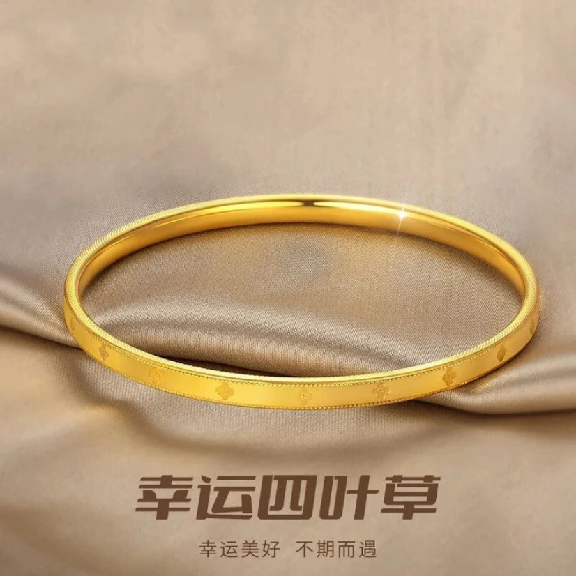 足金999 5D硬金精工万花筒黄金手镯经典简约时尚传承百搭P