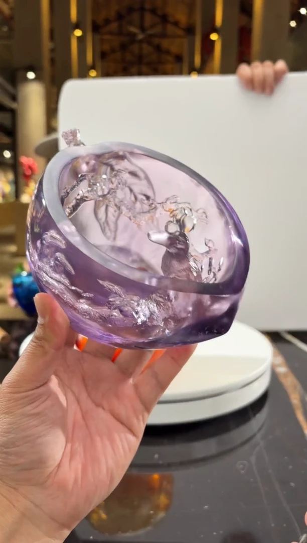 摆件紫罗兰喜桃满堂收纳碗