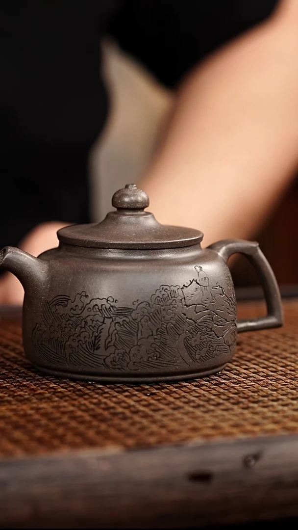 茶壶紫砂宜兴悦茗壶紫砂  青灰段泥