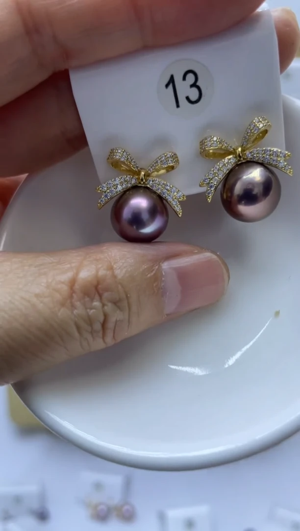 18K金镶嵌耳饰淡水珍珠13