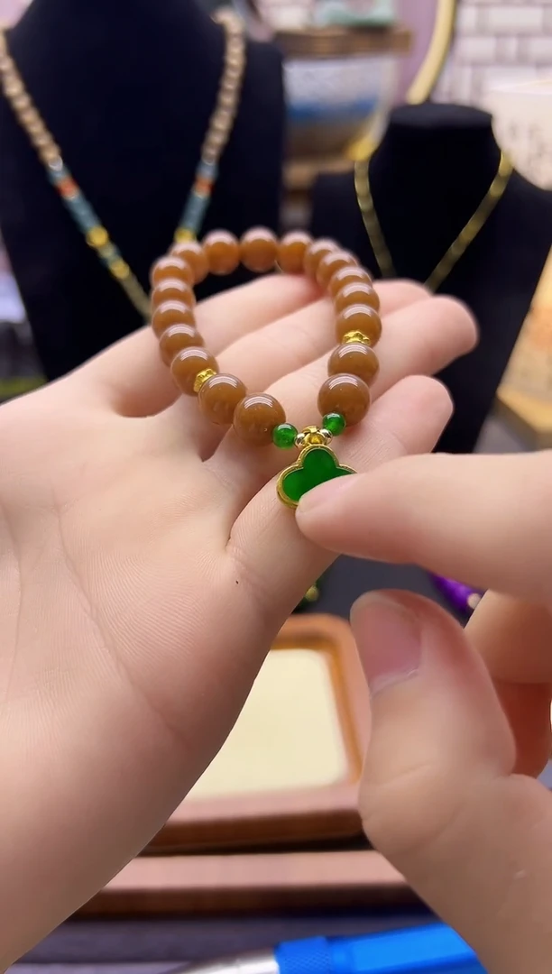 【闪购商品】和田玉耳饰14K金镶嵌S501