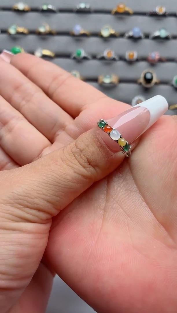 银S925镶嵌戒指翡翠.