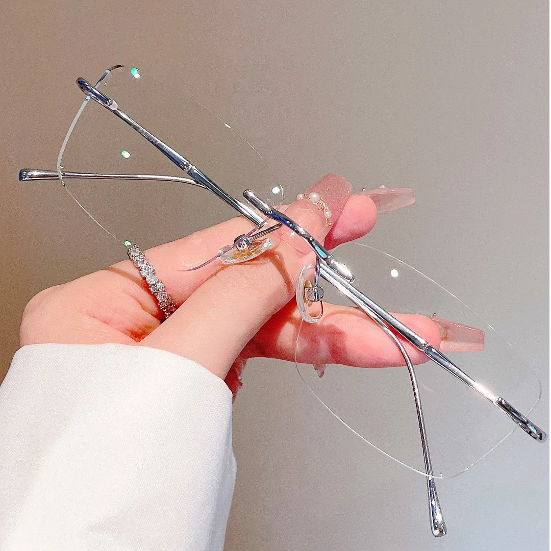 4-超轻纯钛无框近视眼镜框配度数大脸斯文败类眼镜架AM031-H3