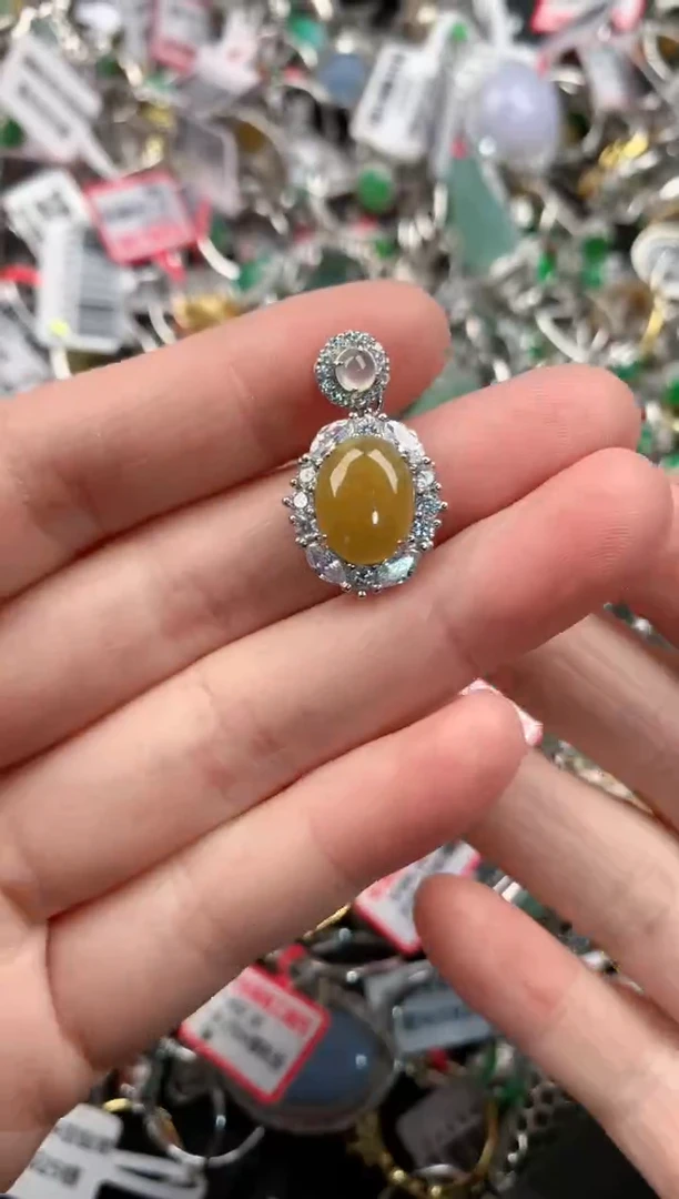 银S925镶嵌戒指翡翠111      7