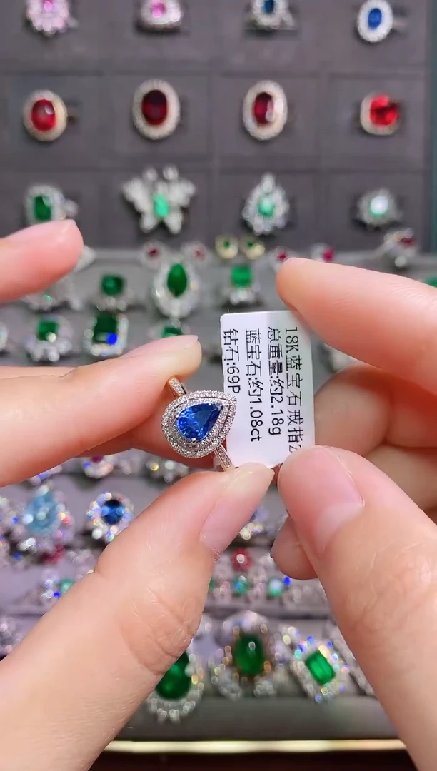 【闪购商品】蓝宝石18K金戒指18K金镶嵌1