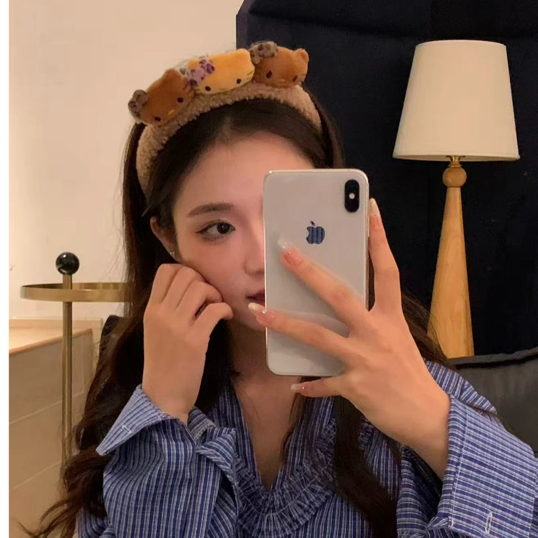 甜美可爱少女心Kitty发箍毛绒辣妹豹纹黑皮小猫2025新款头箍发饰