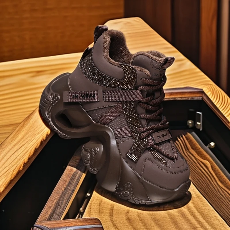 爆款老爹鞋女2025秋冬透气百搭老爹鞋厚底运动休闲鞋潮鞋保暖加绒