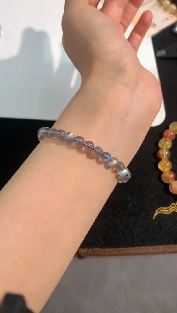 【闪购商品】水晶手链未镶嵌87号灰月光单圈6mm