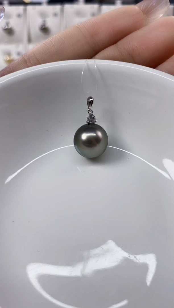 吊坠(不含链)18K金镶嵌海水珍珠12-13大溪地吊坠